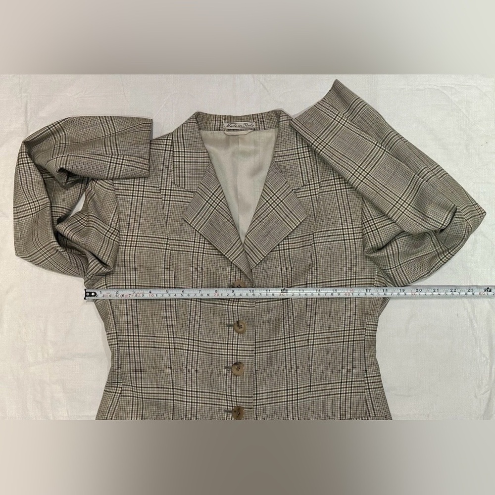 BURBERRYS LADIES 6 ITALY SKIRT SUIT SUPER 120’S EXTRAFINE WOOL TARTAN PLAID - Picture 9 of 16